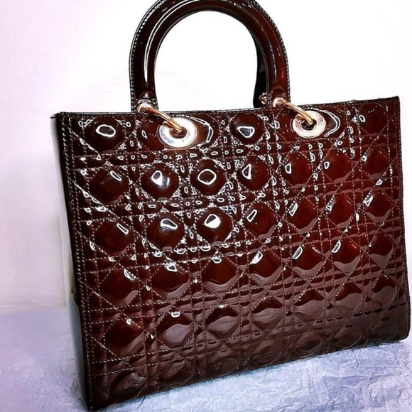 DIOR Cannage "Lady Dior" Bag Brown (PRE-OWNED) - Picture 3 of 11